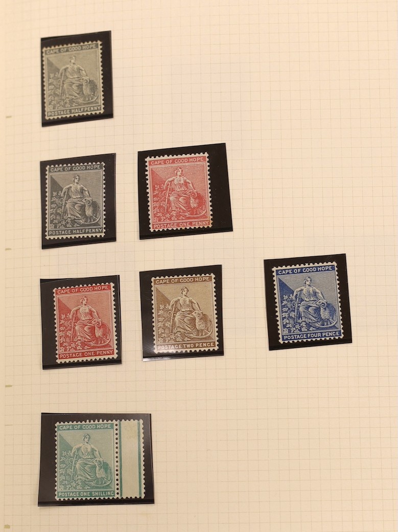 Cape of Good Hope - fine collection in 2 albums and stock book from 1853 1d used pair, 4d block of three used (and certificate), 1859 1sh dark green mint pair, 1861 1d woodblock used (sg 13a), 1863-64 1d, 4d and 6d mint